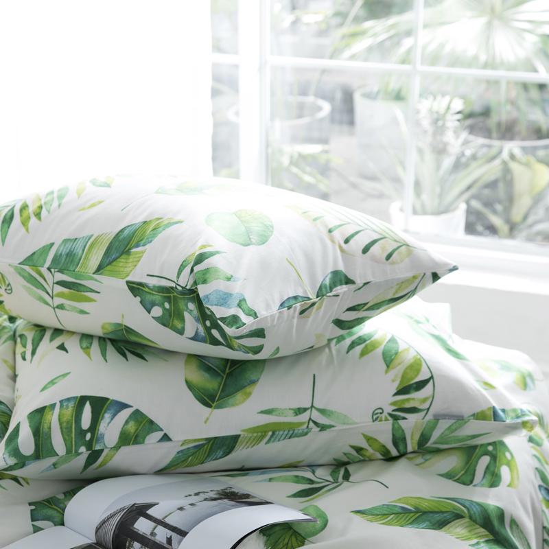 100% Cotton Vỏ Gối Trong Gió Giản Lược Bắc Âu Vỏ Gối Cặp Xanh 48x74cm Lá Người Lớn Vỏ Gối