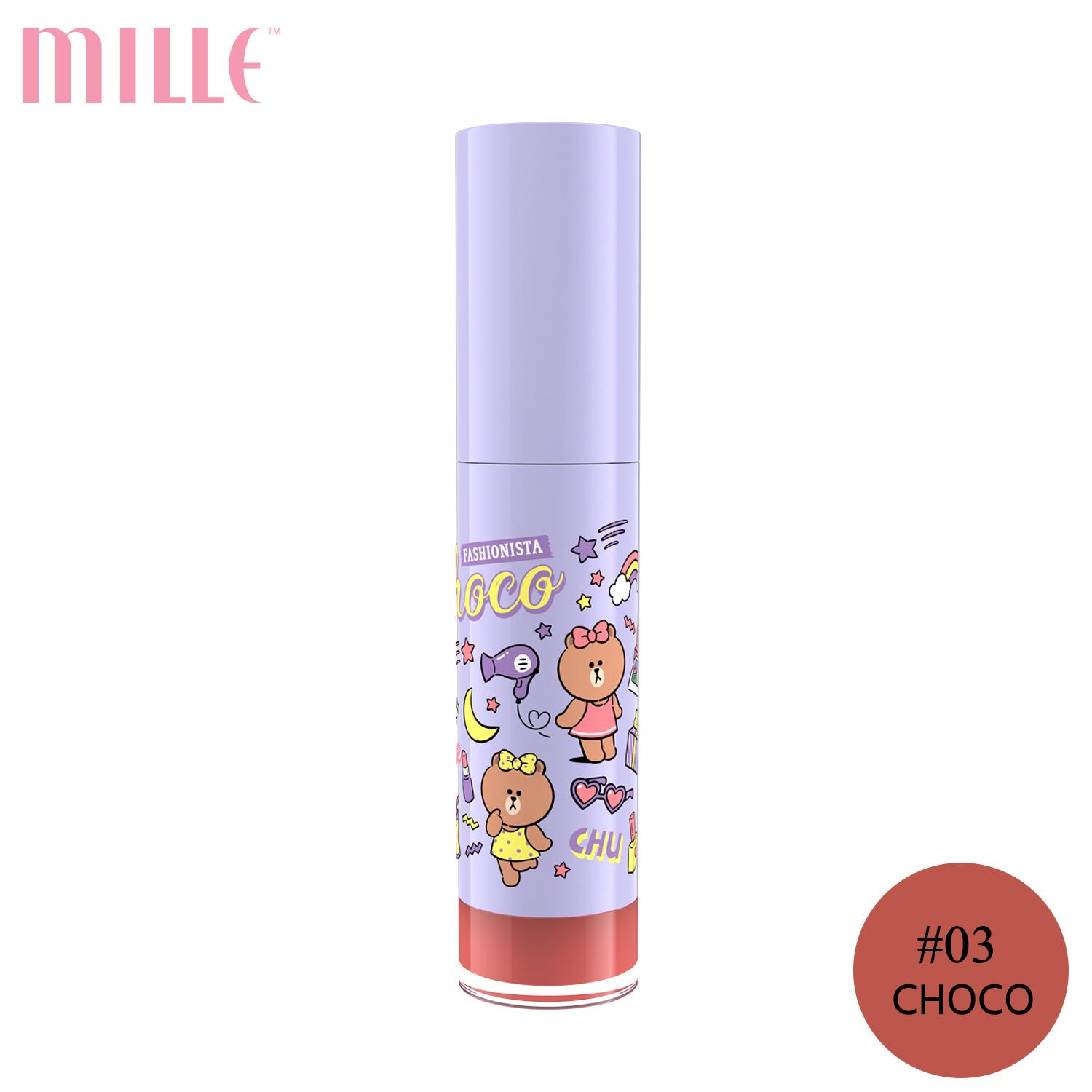 Mille ลิปจิ้มจุ่ม Line Friends l Mille Iconic Matte Liquid Lip 5.7g. Mille ลิปจิ้มจุ่ม Line Friends l Mille Iconic Matte Liquid Lip 5.7g.