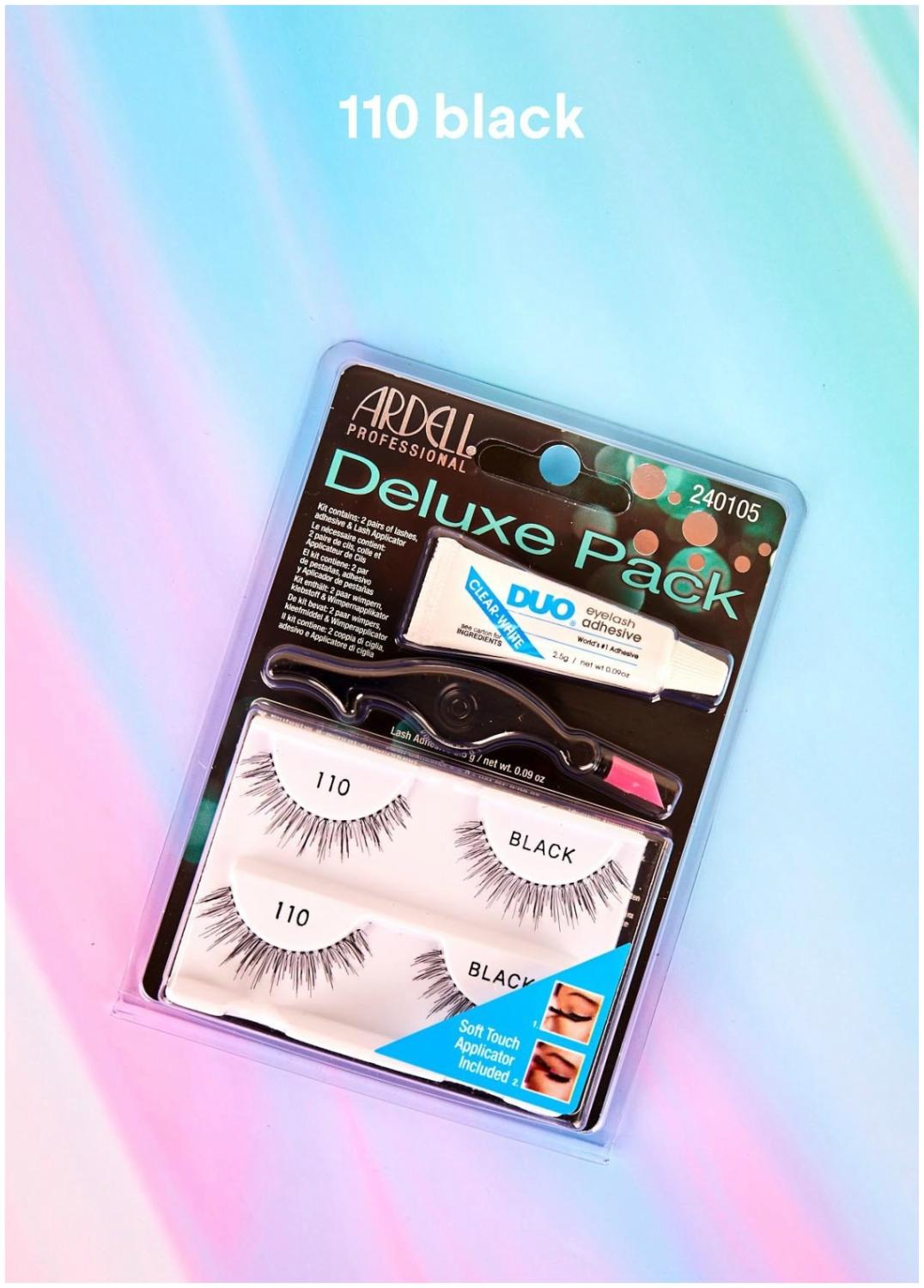 Ardell Deluxe Pack ขนตาปลอม 2 คู่ พร้อมกาวและ applicator #110