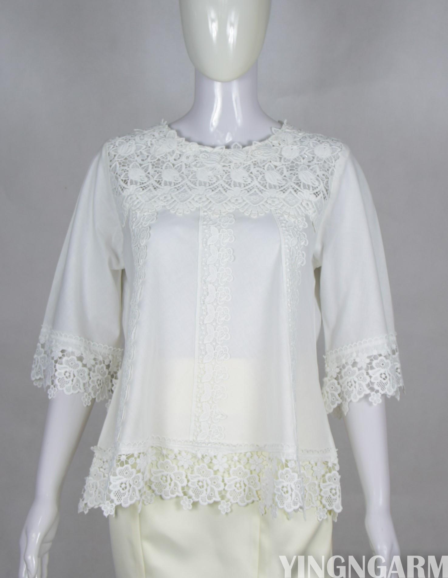 Yingngarm เสื้อลูกไม้ทรงเอ สไตล์เกาหลี