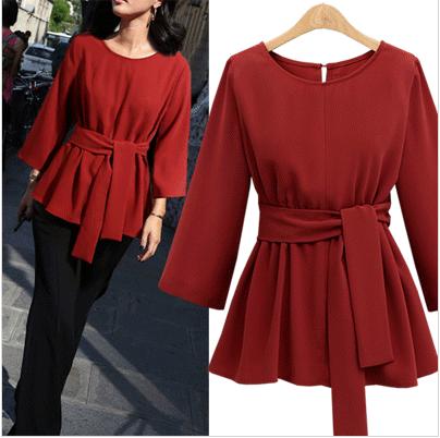 ZASHION เสื้อเชิ้ตผู้หญิงขนาดใหญ่ Premium European Plus Size Blouse Top