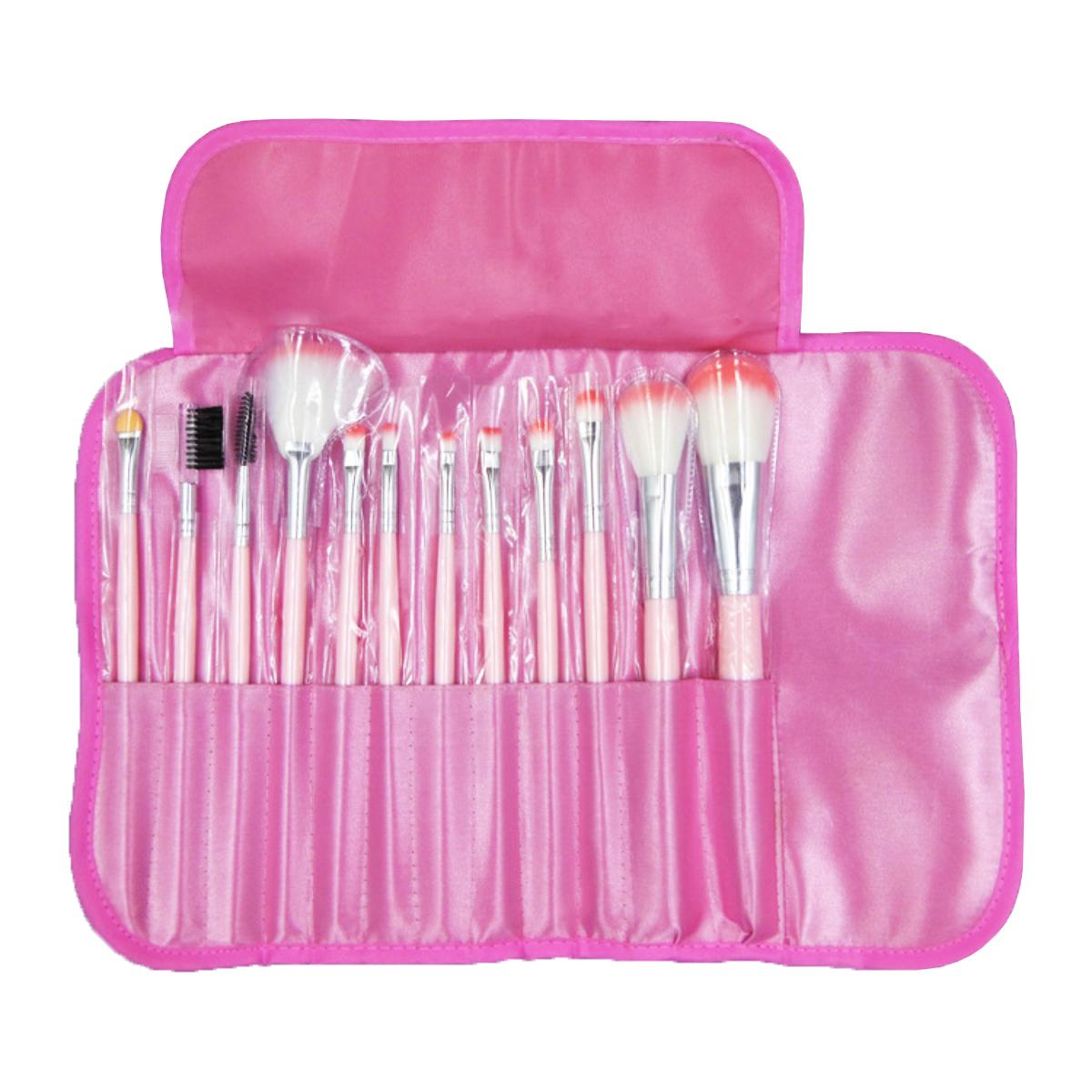 ชุดแปรงแต่งหน้า 12 ชิ้น ขนนุ่ม พร้อมซองใส่สีชมพู ชุดแปรงแต่งหน้า 12 ชิ้น ขนนุ่ม พร้อมซองใส่สีชมพู