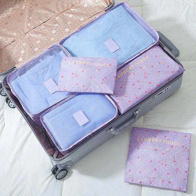 (เซ็ท 6 ชิ้น) กระเป๋าจัดระเบียบเสื้อผ้าสำหรับเดินทาง 6 sets travel Organizers Packing Cubes Luggage Organizers Compression Pouches