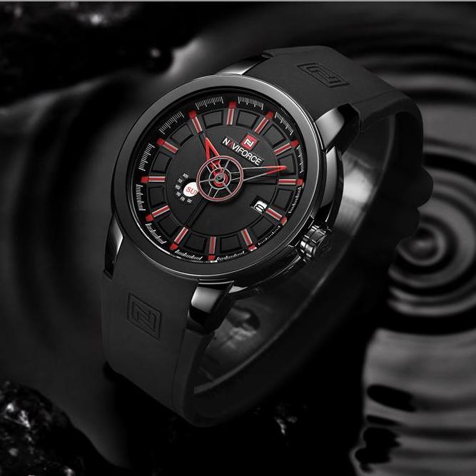 หรูหราในราคาเบาๆนาฬิกาข้อมือชาย กันน้ำ NAVIFORCE รุ่น NF9107-BBR สายยางซิลิโคน ของแท้100% หรูหราในราคาเบาๆนาฬิกาข้อมือชาย กันน้ำ NAVIFORCE รุ่น NF9107-BBR สายยางซิลิโคน ของแท้100%