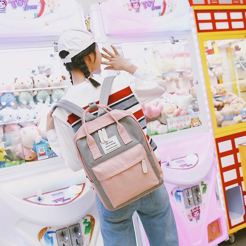 Sale กระเป๋าเป้ Two-Tone Backpack กระเป๋าเป้สะพายหลัง แฟชั่นเกาหลี กระเป๋าน่ารัก