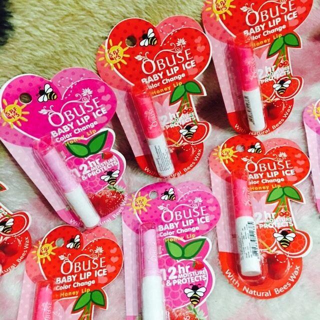 Obuse Baby Lip Ice Color Chang SPF 15 (มี3โทนสีให้เลือก ชมพู แดง ส้ม) โอบิวซ์ เบบี้ลิปไอซ์ ลิปมันเปลี่ยนสี เนื้อบางเบา สีสวยเป็นธรรมชาติ งานแท้100% Obuse Baby Lip Ice Color Chang SPF 15 (มี3โทนสีให้เลือก ชมพู แดง ส้ม) โอบิวซ์ เบบี้ลิปไอซ์ ลิปมันเปลี่ยนสี เนื้อบางเบา สีสวยเป็นธรรมชาติ งานแท้100%