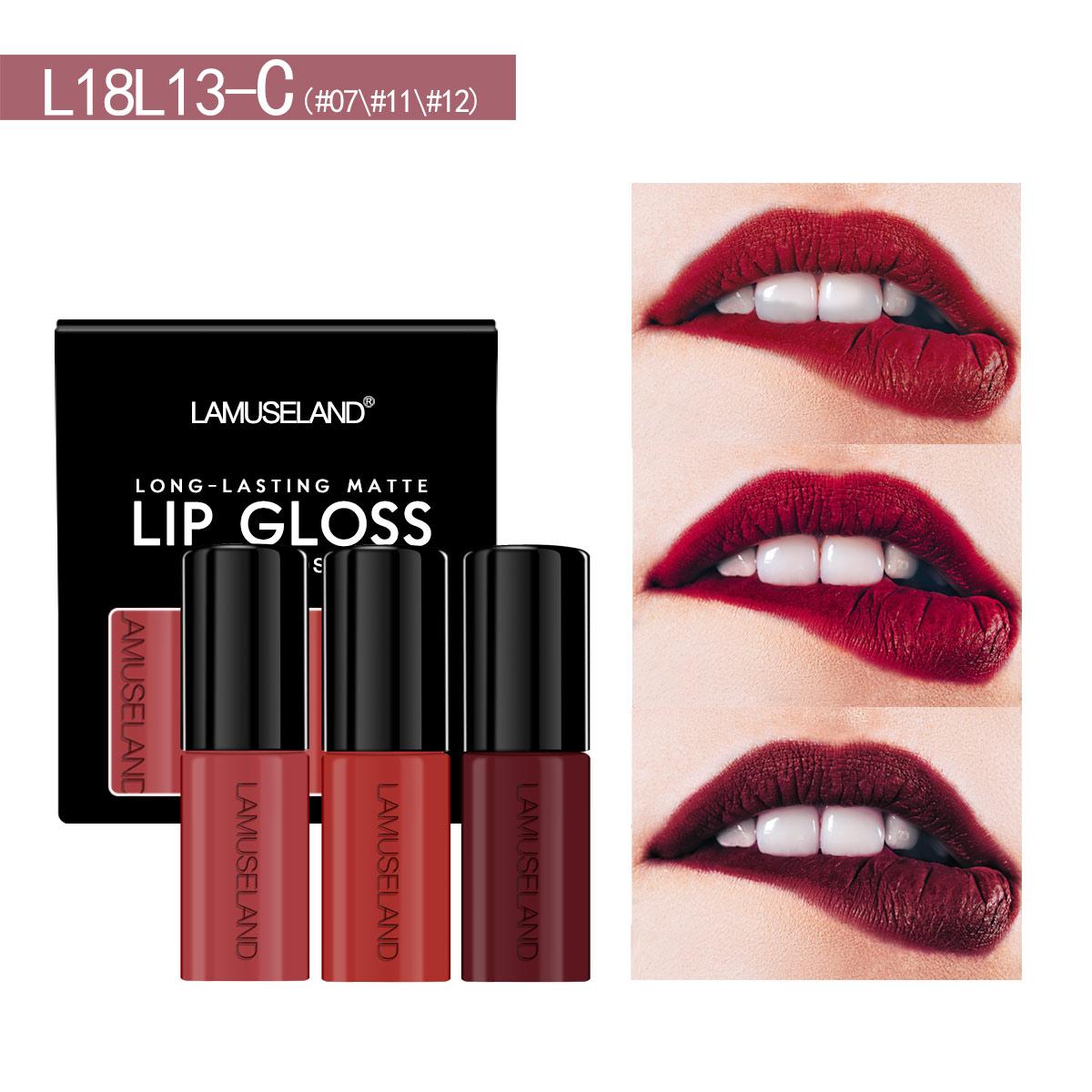 LAM USELAND 12 ลิปสติกสี 3 ฟิกเกอร์ สีด้าน ติดทนยาวนาน ไม่ติดแก้ว L18L13 ลิปสติกมันแวววาว ลิปสติกมันประกายต12-color Mini Lip Gloss Lipstick Kit Moisturizing Waterproof Easy Paint Matt Long Lasting Non-stick Cup 3pcs/set(3.5g*3pcs)-CokkiCosmetic LAM USELAND 12 ลิปสติกสี 3 ฟิกเกอร์ สีด้าน ติดทนยาวนาน ไม่ติดแก้ว L18L13 ลิปสติกมันแวววาว ลิปสติกมันประกายต12-color Mini Lip Gloss Lipstick Kit Moisturizing Waterproof Easy Paint Matt Long Lasting Non-stick Cup 3pcs/set(3.5g*3pcs)-CokkiCosmetic