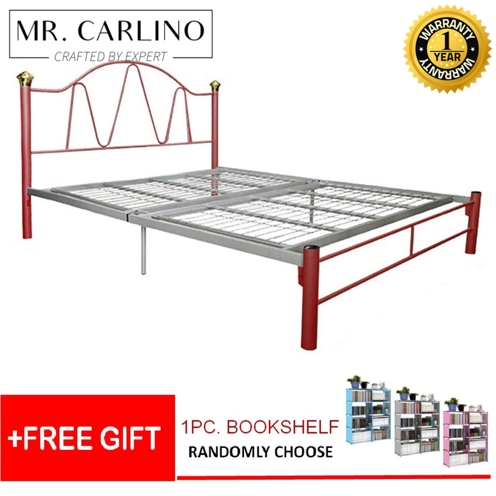 MR. CARLINO: เตียง ที่นอน หัวเตียงทรงโค้ง คุณภาพดี แถมฟรี ชั้นวางหนังสือ (คละสี) (Queen Size with 3V Powder Coat Metal Bed Frame with FREE 1pc Decor Accessories & Bookshelf ) MR. CARLINO: เตียง ที่นอน หัวเตียงทรงโค้ง คุณภาพดี แถมฟรี ชั้นวางหนังสือ (คละสี) (Queen Size with 3V Powder Coat Metal Bed Frame with FREE 1pc Decor Accessories & Bookshelf )