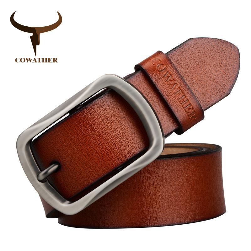 COWATHER 100-150 เซนติเมตร Mens แฟชั่นวัววินเทจหนังแท้สไตล์เข็มขัดบุรุษหัวเข็มขัดหมุดผู้ชาย COWATHER 100-150 เซนติเมตร Mens แฟชั่นวัววินเทจหนังแท้สไตล์เข็มขัดบุรุษหัวเข็มขัดหมุดผู้ชาย