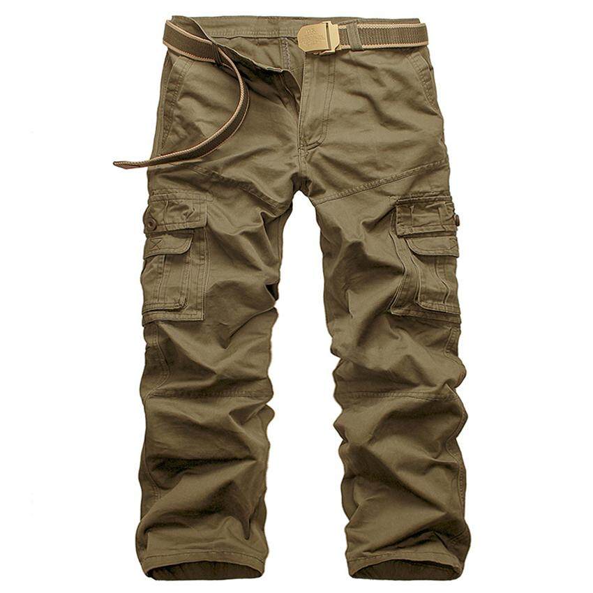 Casual Men Pants Slim Fit Multi-Pocket Cargo Trousers No Belt Casual Men Pants Slim Fit Multi-Pocket Cargo Trousers No Belt