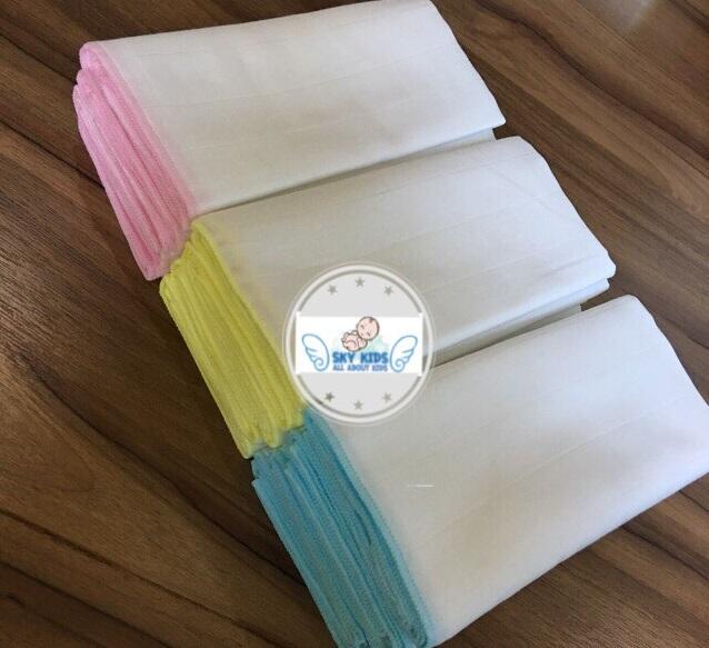 Sky Kids ผ้าอ้อมสาลู 2 ชั้น Cotton 100% เนื้ออองฟอง เกรด AAA+ 27 X 27 นิ้ว 12 ผืน Sky Kids ผ้าอ้อมสาลู 2 ชั้น Cotton 100% เนื้ออองฟอง เกรด AAA+ 27 X 27 นิ้ว 12 ผืน