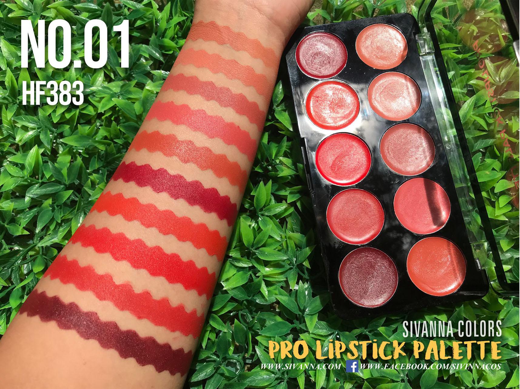 SIVANNA COLORS PRO LIPSTICK PALETTE (HF383) พาเลทลิปสติกเนื้อแมท 10 สี - 1 เซต