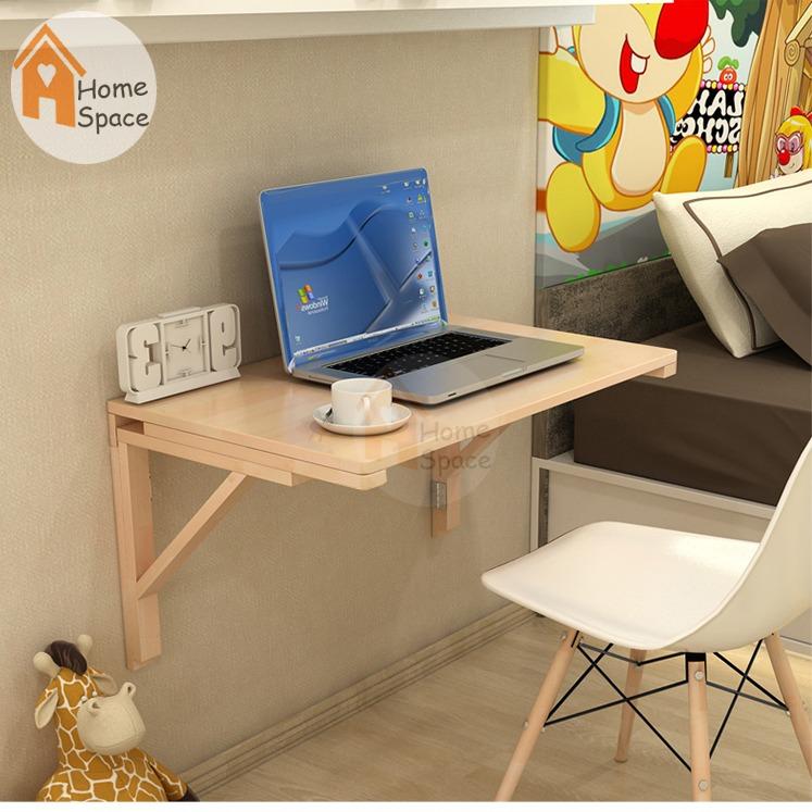 Homespacebrand โต๊ะติดผนัง โต๊ะทำงานติดผนังพับเก็บได้ ประหยัดพื้นที่ ขนาด: 40 W x 80 L cm Homespacebrand โต๊ะติดผนัง โต๊ะทำงานติดผนังพับเก็บได้ ประหยัดพื้นที่ ขนาด: 40 W x 80 L cm
