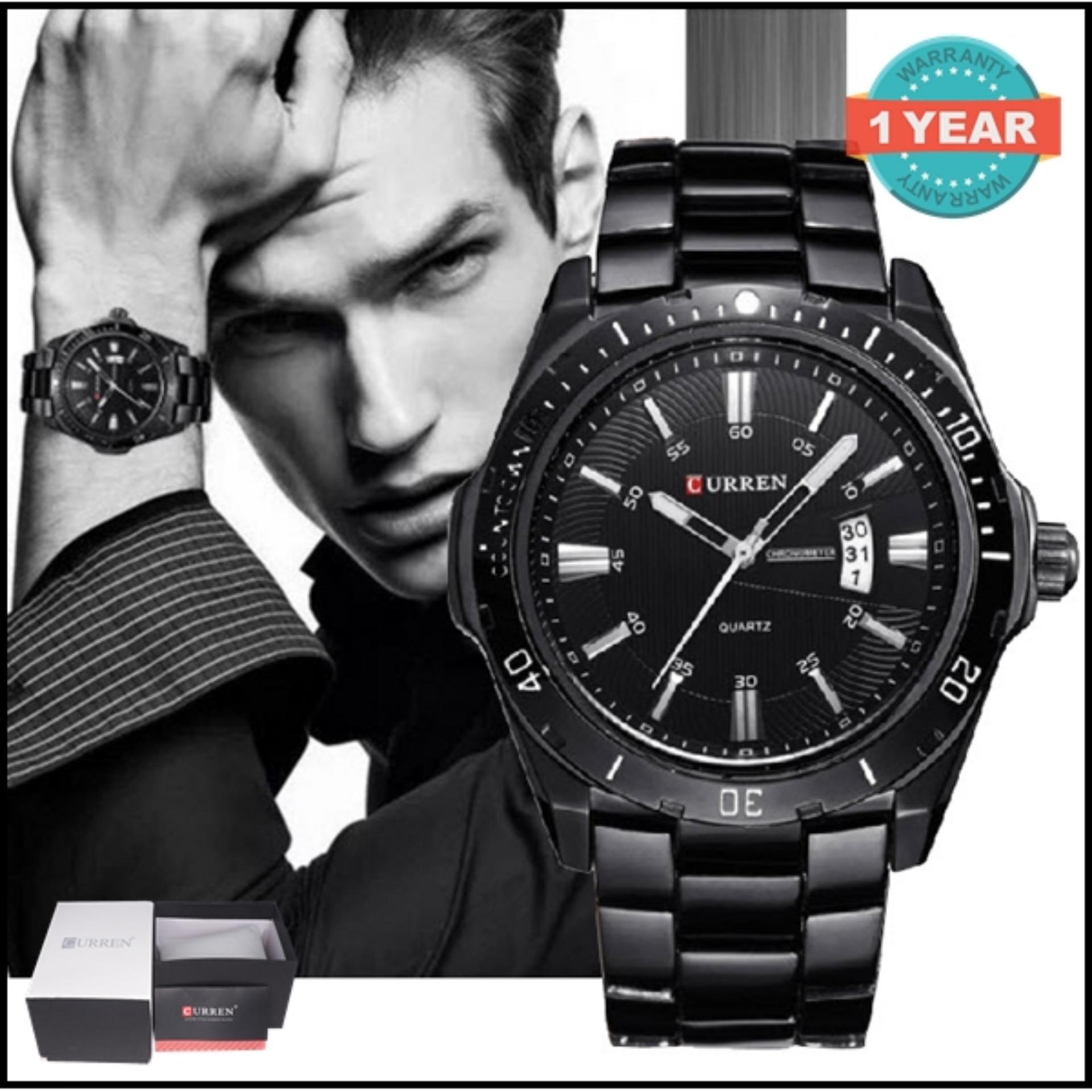 Curren นาฬิกาข้อมือผู้ชาย Silver/Black สายสแตนเลส รุ่น C8110พร้อมกล่องนาฬิกา CURREN (Clearance Sale ราคาลดสุดๆ)