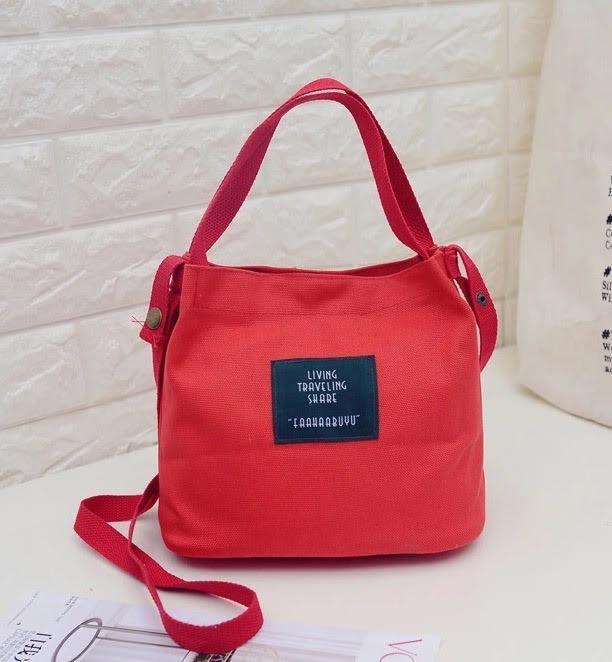 Sale Addiction กระเป๋าผ้าสะพายข้าง Mini Living Traveling Share ใบเล็กน่ารัก