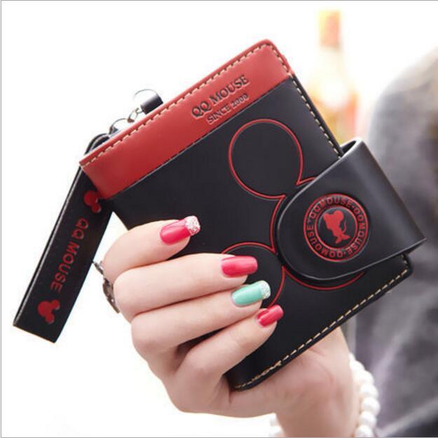 แฟชั่นใหม่ผู้หญิงสไตล์เกาหลีการ์ตูนน่ารักซิปกระเป๋านักเรียน PU Short Wallet - intl
