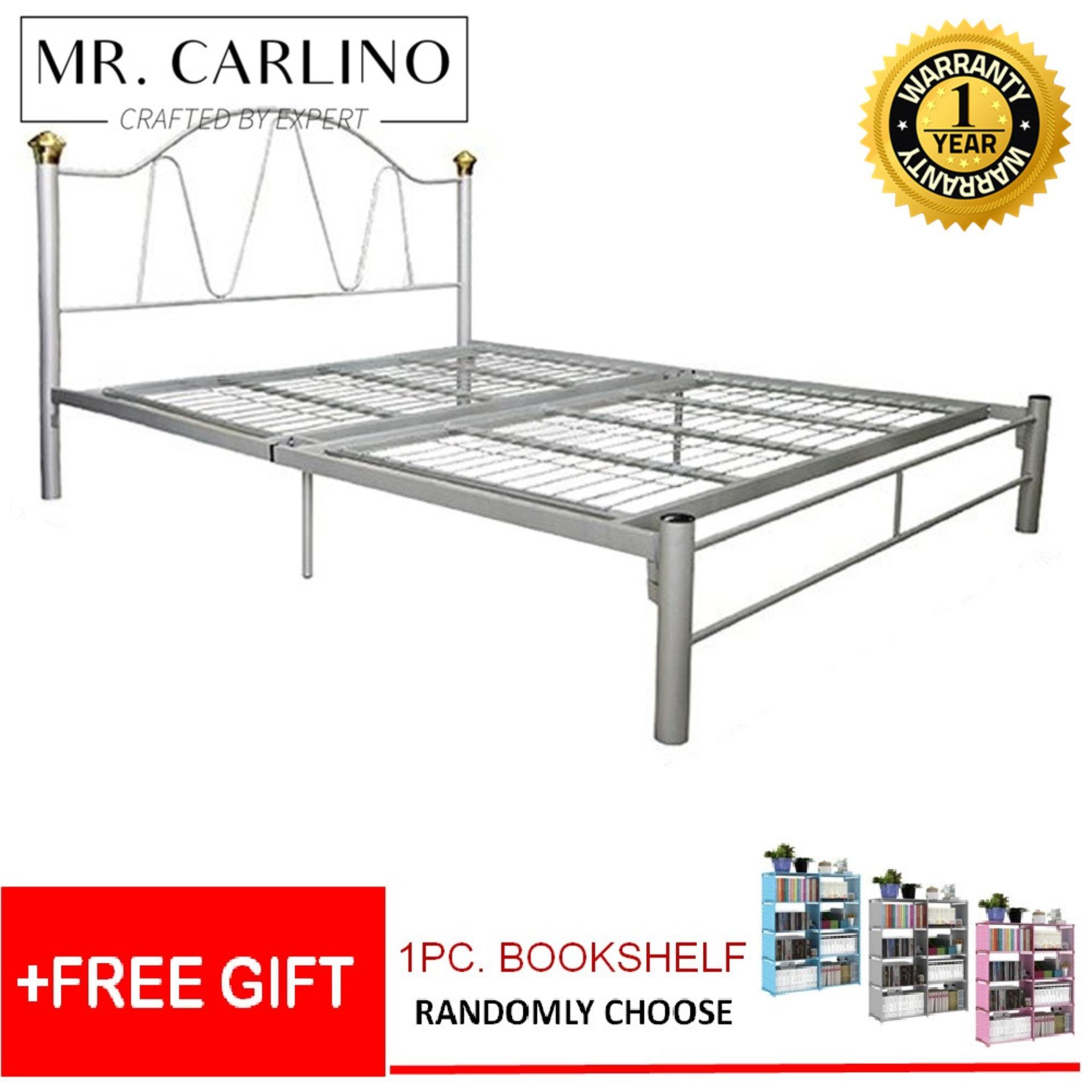 MR. CARLINO: เตียง ที่นอน หัวเตียงทรงโค้ง คุณภาพดี แถมฟรี ชั้นวางหนังสือ (คละสี) (Queen Size with 3V Powder Coat Metal Bed Frame with FREE 1pc Decor Accessories & Bookshelf ) MR. CARLINO: เตียง ที่นอน หัวเตียงทรงโค้ง คุณภาพดี แถมฟรี ชั้นวางหนังสือ (คละสี) (Queen Size with 3V Powder Coat Metal Bed Frame with FREE 1pc Decor Accessories & Bookshelf )