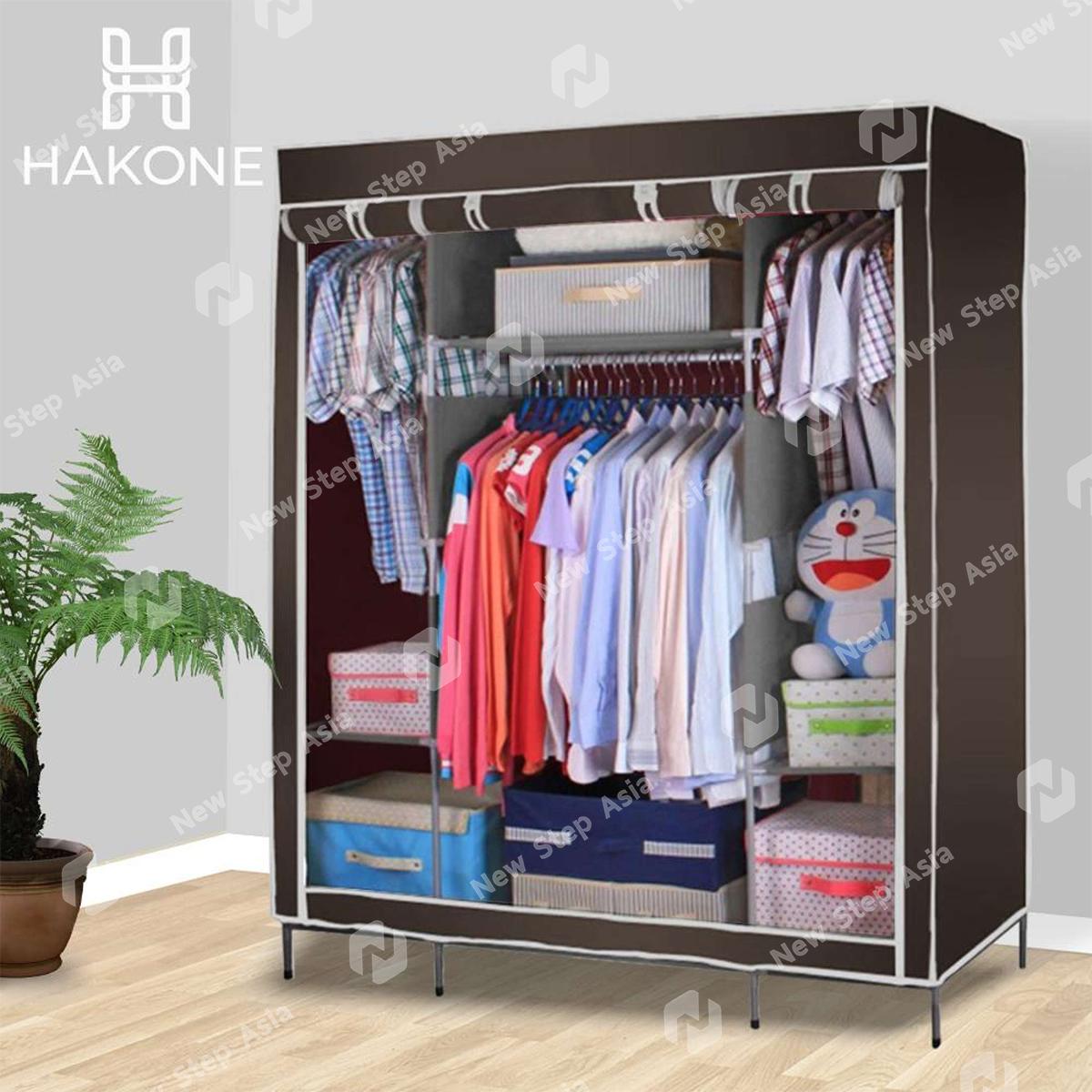 Hakone ตู้เสื้อผ้า 3 บล็อค โครงสร้างเหล็กพ่นกันสนิม มีซิปเปิด-ปิด พร้อมผ้าคลุม กันน้ำ กันฝุ่น สีน้ำตาล รุ่น Kingsize-Brown ตู้เก็บของ ตู้เก็บเสื้อผ้า Wardrobe 3 Block new step asia Hakone ตู้เสื้อผ้า 3 บล็อค โครงสร้างเหล็กพ่นกันสนิม มีซิปเปิด-ปิด พร้อมผ้าคลุม กันน้ำ กันฝุ่น สีน้ำตาล รุ่น Kingsize-Brown ตู้เก็บของ ตู้เก็บเสื้อผ้า Wardrobe 3 Block new step asia