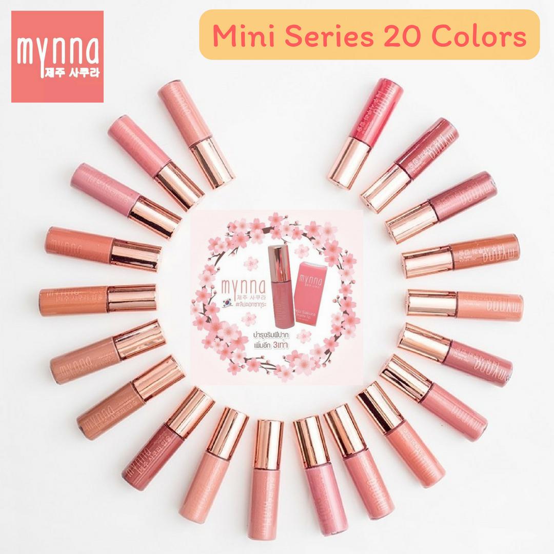 Mynna Mini Lipstick มินนา มินิลิป ลิปแมท พกพาสะดวก สีออแกนิค สีชัด กันน้ำ ปากไม่ดำ ไม่ตกร่อง ขนาด 1.2 g (Set 20 เฉดสี) Mynna Mini Lipstick มินนา มินิลิป ลิปแมท พกพาสะดวก สีออแกนิค สีชัด กันน้ำ ปากไม่ดำ ไม่ตกร่อง ขนาด 1.2 g (Set 20 เฉดสี)