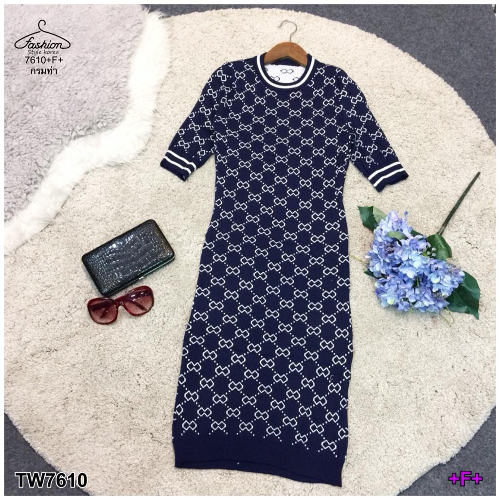 TW7610 เดรสไหมพรมแขนสั้น ทอลายรูปโบว์ **สอบถามสินค้าก่อนสั่งซื้อ TW7610 เดรสไหมพรมแขนสั้น ทอลายรูปโบว์ **สอบถามสินค้าก่อนสั่งซื้อ
