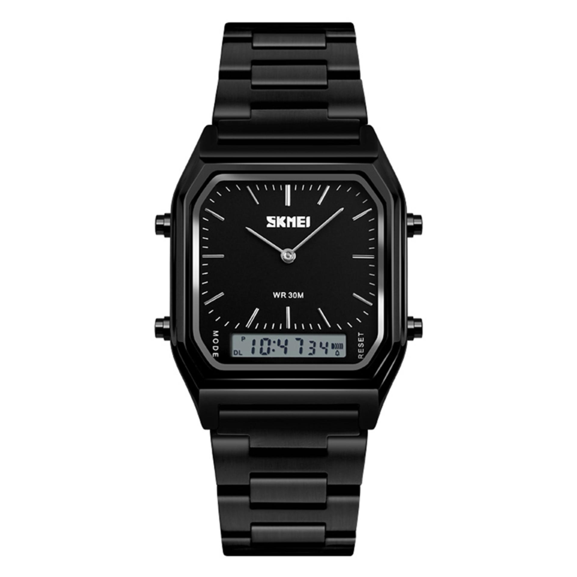 SKMEI ของแท้ 100% สินค้าส่งถึงมือ 1-2วัน นาฬิกาข้อมือผู้หญิง สไตล์ Casual Bussiness Watch จับเวลา ตั้งปลุกได้ ไฟ LED ส่องสว่าง สายแสตนเลส รุ่นSK02