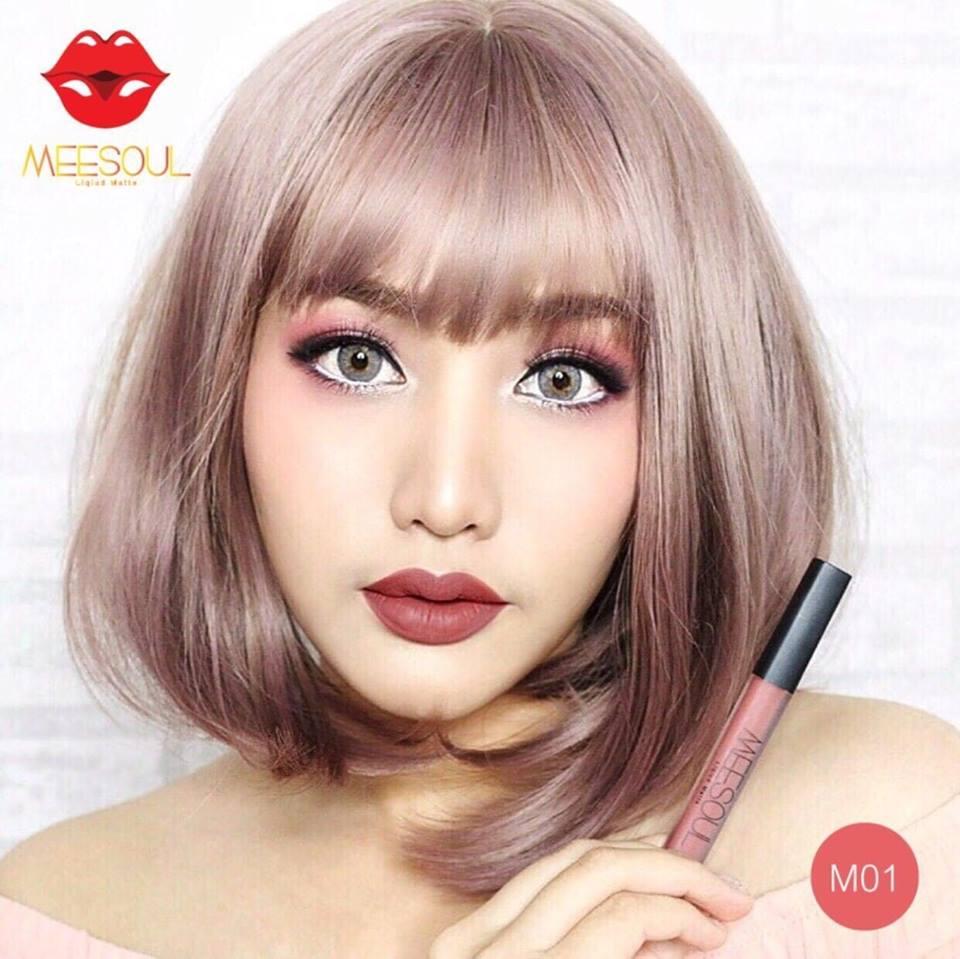 ลิปสติก เนื้อแมท มีโซล Meesoul Matte Lip กันน้ำ ติดทน M01 Lucy สีแดงส้มอมน้ำตาล