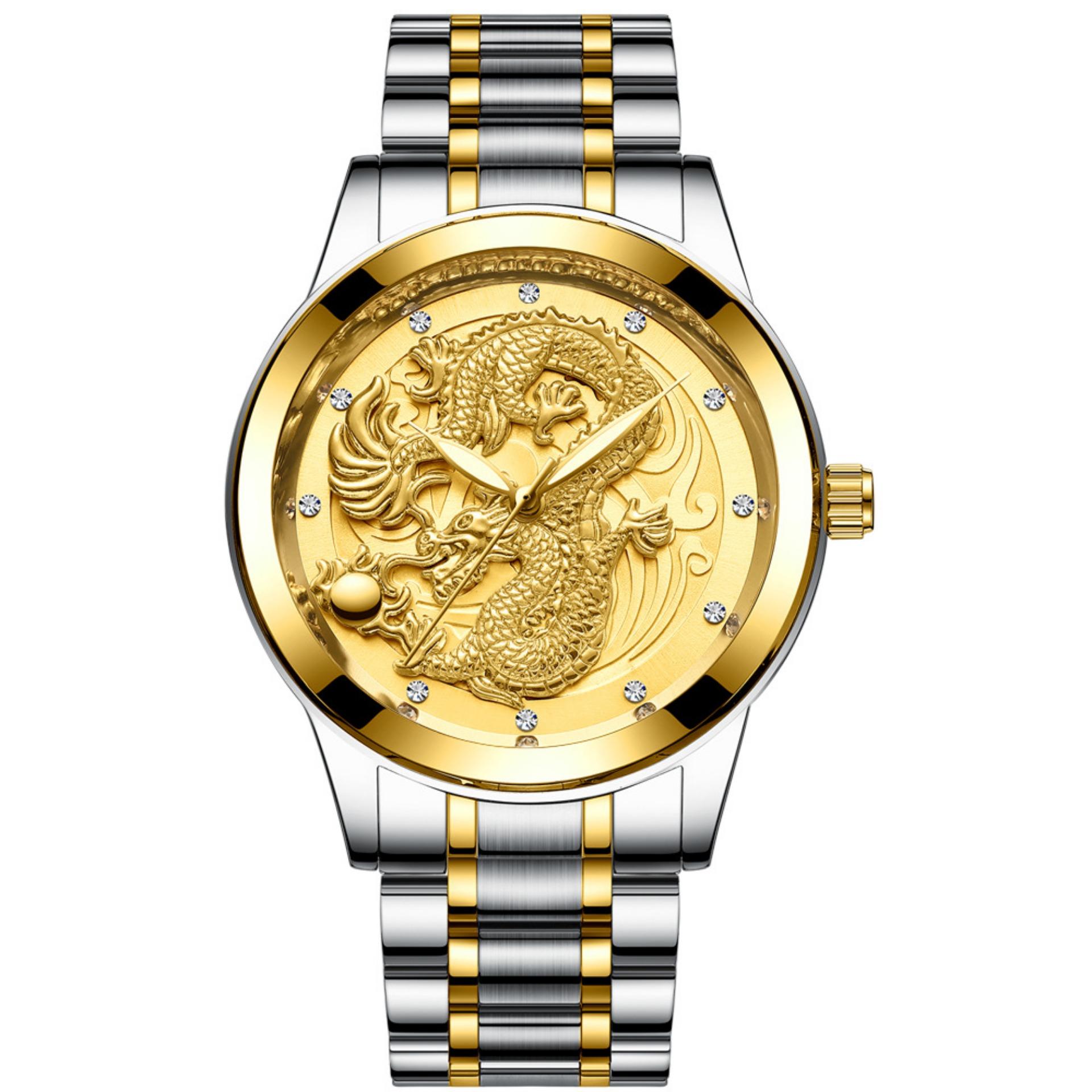 แฟชั่นผู้ชายแฟชั่นหรูหรามังกรทอง พร้อมกล่อง แบรนด์แท้ 100% รุ่น Dragon-03