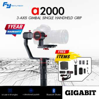 Feiyu Tech a2000 ไม้เซลฟี่สำหรับมืออาชีพ,ไม้กันสั่นอัจฉริยะ ควบคุม 3 แกนหมุน 360 องศา, ปรับระดับน้ำหนักอัตโนมัติ, เชื่อมต่อบลูทูธ, เทคโนโลยีควบคุม 4 ทิศทาง, สามารถสั่งอัดวีดีโอได้เลย, รับน้ำหนักได้ถึง 2.5 กิโลกรัม , ความเข้ากัน กับกล้อง DSLR / Mirrorless