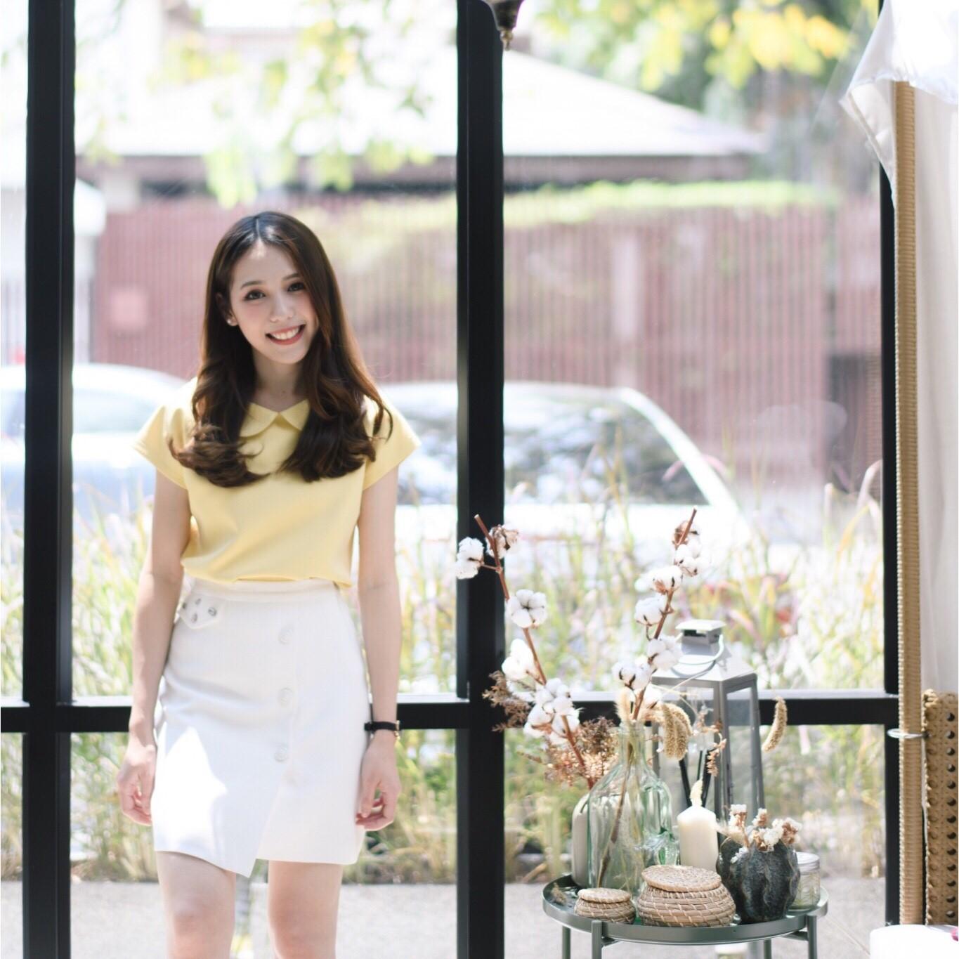 prettythingonme Juice Fizz Skirt - สี Off White กระโปรงแต่งคริสตัล เพชรน่ารักๆ รุ่นขายดี มีหลายสี
