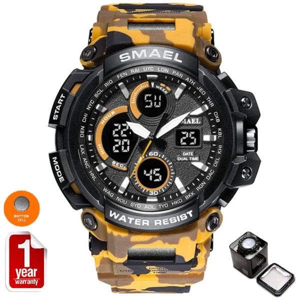 SMAEL นาฬิกาข้อมือผู้ชาย Sport Military แท้ 100% กันน้ำ ระบบ Analog & Digital LED รุ่น SM1708 NEW (พร้อมกล่องเหล็ก SMAEL) SMAEL นาฬิกาข้อมือผู้ชาย Sport Military แท้ 100% กันน้ำ ระบบ Analog & Digital LED รุ่น SM1708 NEW (พร้อมกล่องเหล็ก SMAEL)