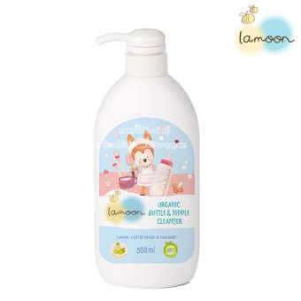 Lamoon น้ำยาล้างขวดนมออร์แกนิค หัวปั๊ม ขนาด 500 มล. Organic Nipple & Bottle Cleanser