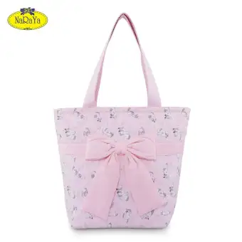 กระเป๋าโท้ท NaRaYa Cat Printed Tote Bag with Ribbon กระเป๋าโท้ท NaRaYa Cat Printed Tote Bag with Ribbon