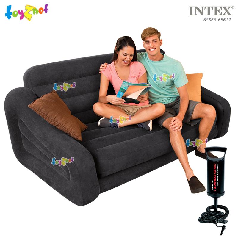 Intex ส่งฟรี โซฟาเป่าลม ที่นอนเป่าลม ปรับเป็นเตียงนอนได้เตียงคู่ พูล-เอ๊าท์ 1.93x2.31x0.71 ม. สีดำ รุ่น 68566 + ที่สูบลมดับเบิ้ลควิ๊ก วัน Intex ส่งฟรี โซฟาเป่าลม ที่นอนเป่าลม ปรับเป็นเตียงนอนได้เตียงคู่ พูล-เอ๊าท์ 1.93x2.31x0.71 ม. สีดำ รุ่น 68566 + ที่สูบลมดับเบิ้ลควิ๊ก วัน
