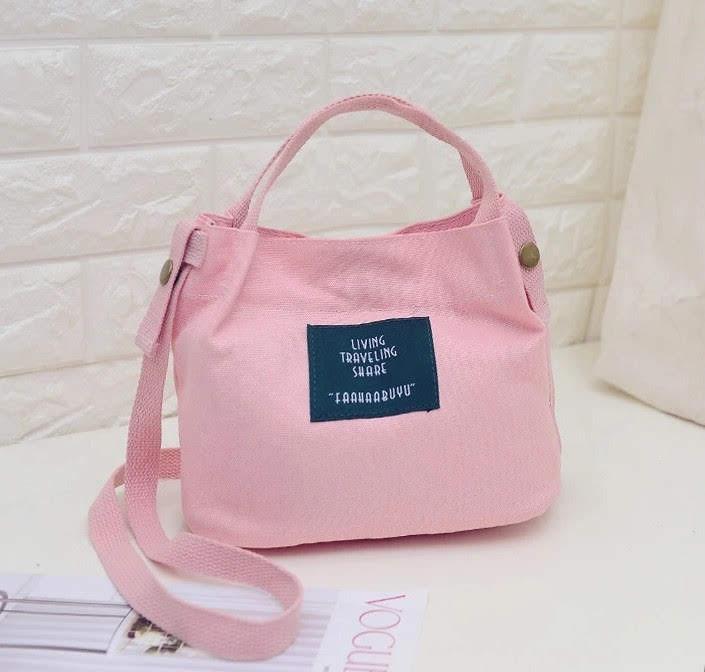 Sale Addiction กระเป๋าผ้าสะพายข้าง Mini Living Traveling Share ใบเล็กน่ารัก