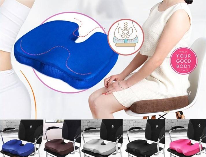 เบาะรองนั่ง Memory Foam เพื่อสุขภาพ (สีดำ, น้ำเงิน , น้ำตาล ) เบาะนั่งสำหรับผู้สูงอายุ พิงหลัง เบาะสำหรับคนท้อง นั่งทำงานคอมเพื่อสุขภาพ twin Bee Shop