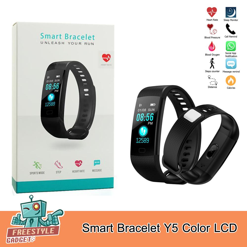 Smart Bracelet Y5 Color LCD - นาฬิกาจอสีอัจฉริยะ ระบบเต็ม นับก้าว,แจ้งแคลลอรี่,ระยะทาง,อัตราการเต้นหัวใจ,ความดันโลหิต