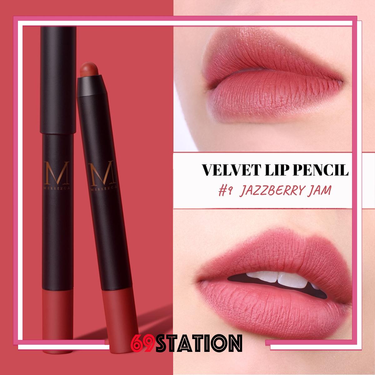 Merrezca Velvet Lip Pencil 1.3g เมอเรสก้า ลิปดินสอ กันน้ำ เนื้อแมท
