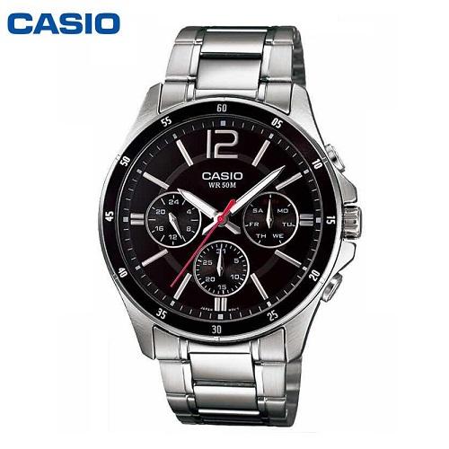 CASIO Gent sport นาฬิกาข้อมือผู้ชาย สีเงิน สายสเตนเลส รุ่น MTP-1374D-1AVDF