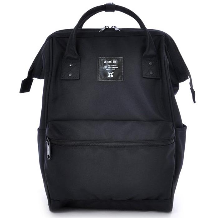 กระเป๋าเป้สะพายหลัง Anello Canvas Unisex Backpack All Black (Classic Size) - Japan Imported 100%
