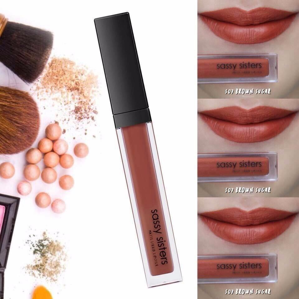 SASSY SISTERS MATTE LIQUID LIPSTICK ลิปสติกเนื้อแมท ติดทนนาน มีสารช่วยบำรุงริมฝีปาก (มีให้เลือก 15 แท่ง 15 สี)