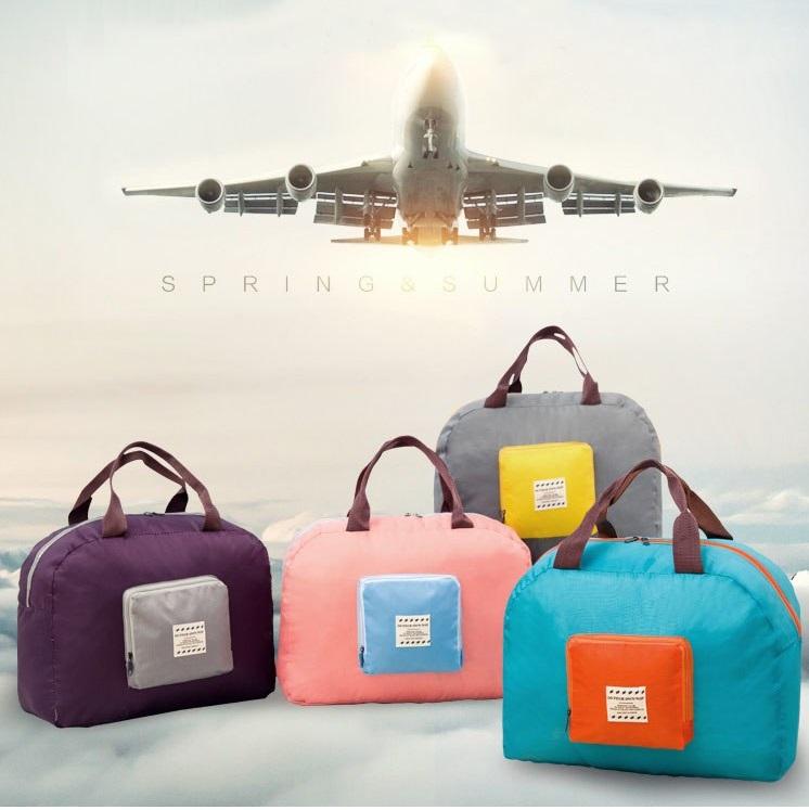 MUISUNGSHOP กระเป๋า Shopping Bag ลดโลกร้อน กระเป๋าเดินทางขนาด Cabin Size พับเก็บได้ สไตล์เกาหลี ใบใหญ่ จุของได้เยอะ น้ำหนักเบา พกพาสะดวก ผลิตจากไนล่อนกันน้ำ