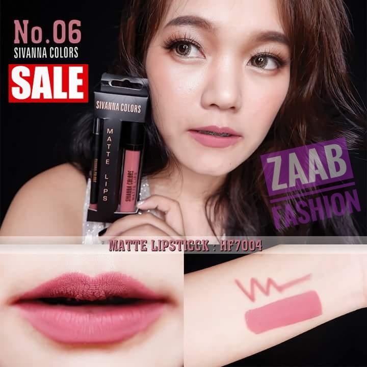 Sivanna lipstick ของแท้ 100% (zaab fashion) MATTE LIPS 7004 สุดคุ้ม 2in1 ปากสวยเป๊ะ กับ 2 ขั้นตอนง่ายๆ ด้วยลิปกลอสเนื้อแมทและดินสอเขียนขอบปาก เนื้อเนียนละเอียด เกลี่ยง่าย แห้งเร็ว กันน้ำ เม็ดสีแน่นชัด ติดทนนานหลายชั่วโมง ริมฝีปากสวยเป๊ะตลอดวัน Sivanna lipstick ของแท้ 100% (zaab fashion) MATTE LIPS 7004 สุดคุ้ม 2in1 ปากสวยเป๊ะ กับ 2 ขั้นตอนง่ายๆ ด้วยลิปกลอสเนื้อแมทและดินสอเขียนขอบปาก เนื้อเนียนละเอียด เกลี่ยง่าย แห้งเร็ว กันน้ำ เม็ดสีแน่นชัด ติดทนนานหลายชั่วโมง ริมฝีปากสวยเป๊ะตลอดวัน