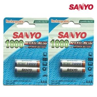 Sanyo ถ่านชาร์จ AAA 1000 mAh NIMH Rechargeable Battery 4 ก้อน