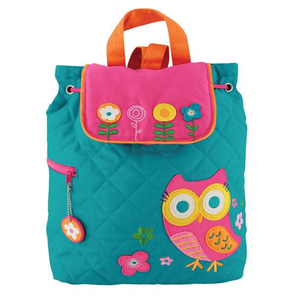 QUILTED BACKPACK OWL-TEAL