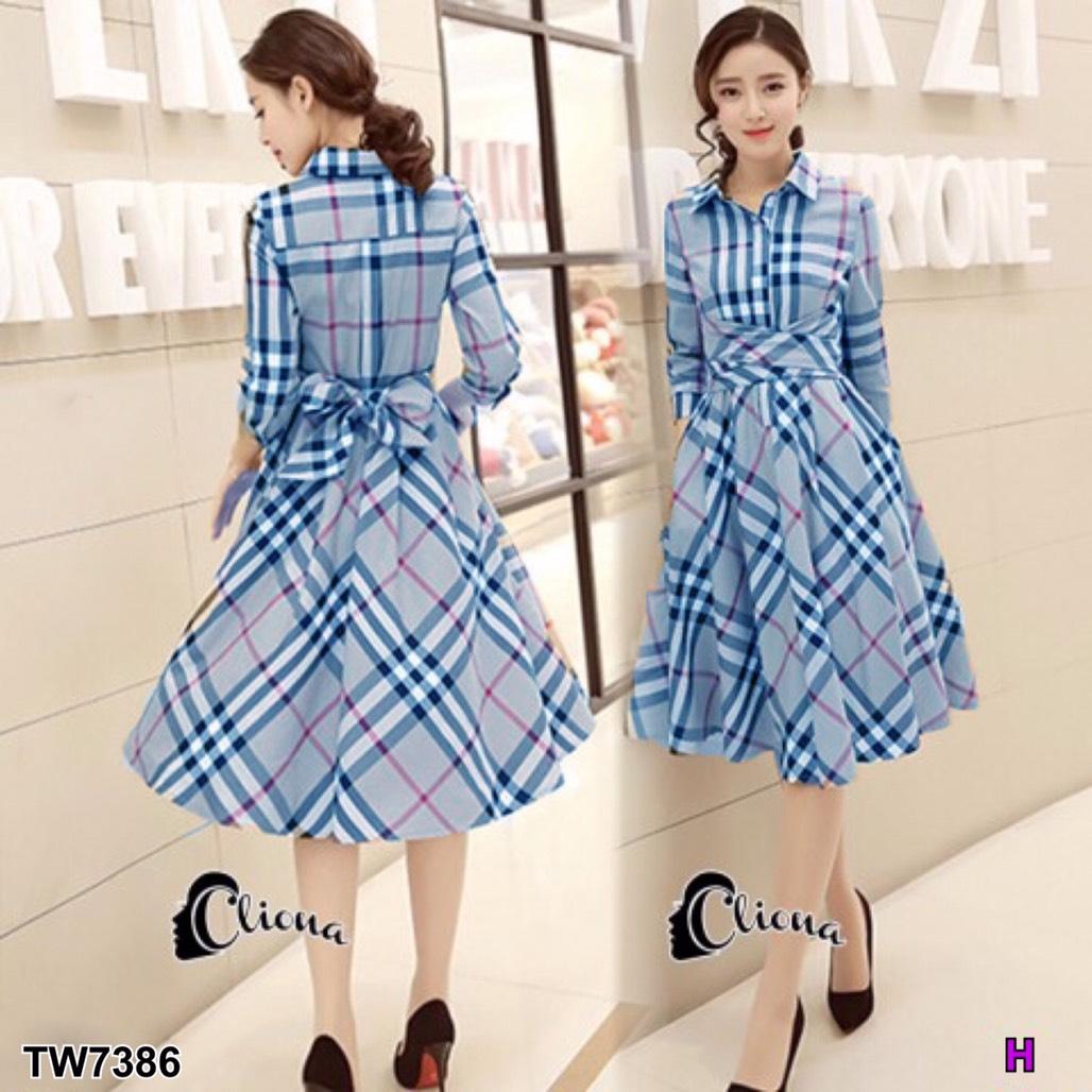 TW7386 เดรส เชิ้ตลายสก๊อตมีสายผูกโบว์ ***สอบถามสินค้าก่อนสั่งซื้อ TW7386 เดรส เชิ้ตลายสก๊อตมีสายผูกโบว์ ***สอบถามสินค้าก่อนสั่งซื้อ
