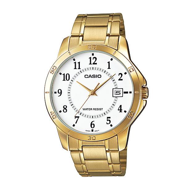 CASIO Gent quartz นาฬิกาข้อมือผู้ชาย สีทอง สายสแตนเลส รุ่นMTP-V004G-7BUDF CASIO Gent quartz นาฬิกาข้อมือผู้ชาย สีทอง สายสแตนเลส รุ่นMTP-V004G-7BUDF