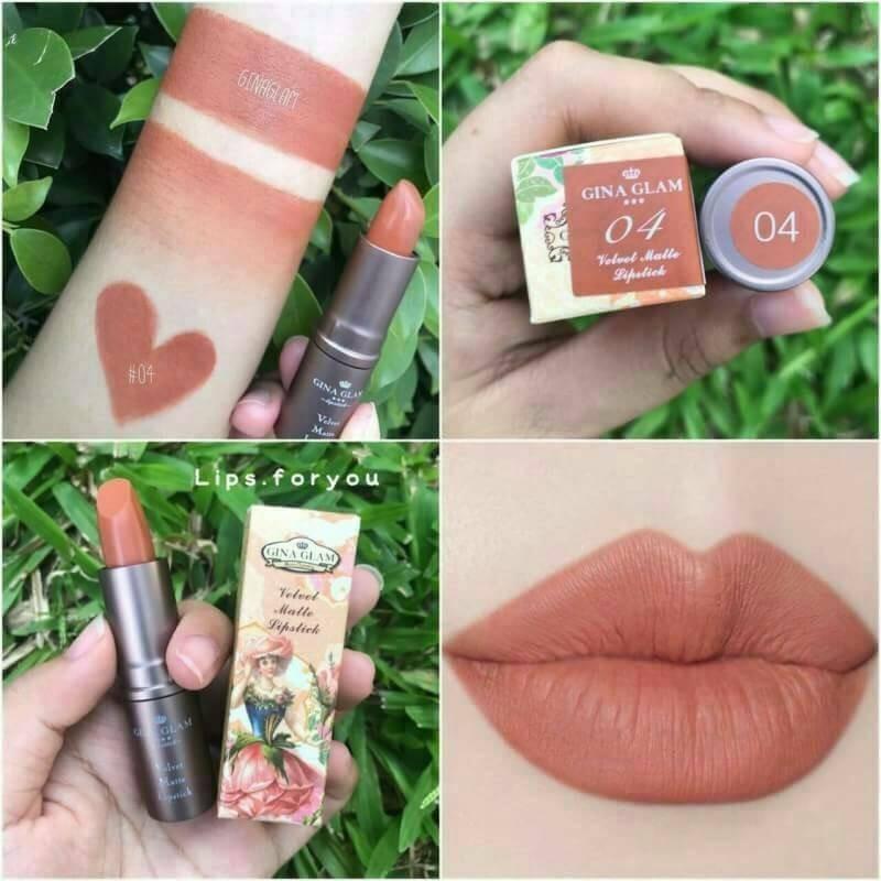 Gina Glam Valvet Matte Lipstick G37 ลิปจีน่าแกลมโทนสีนู้ด
