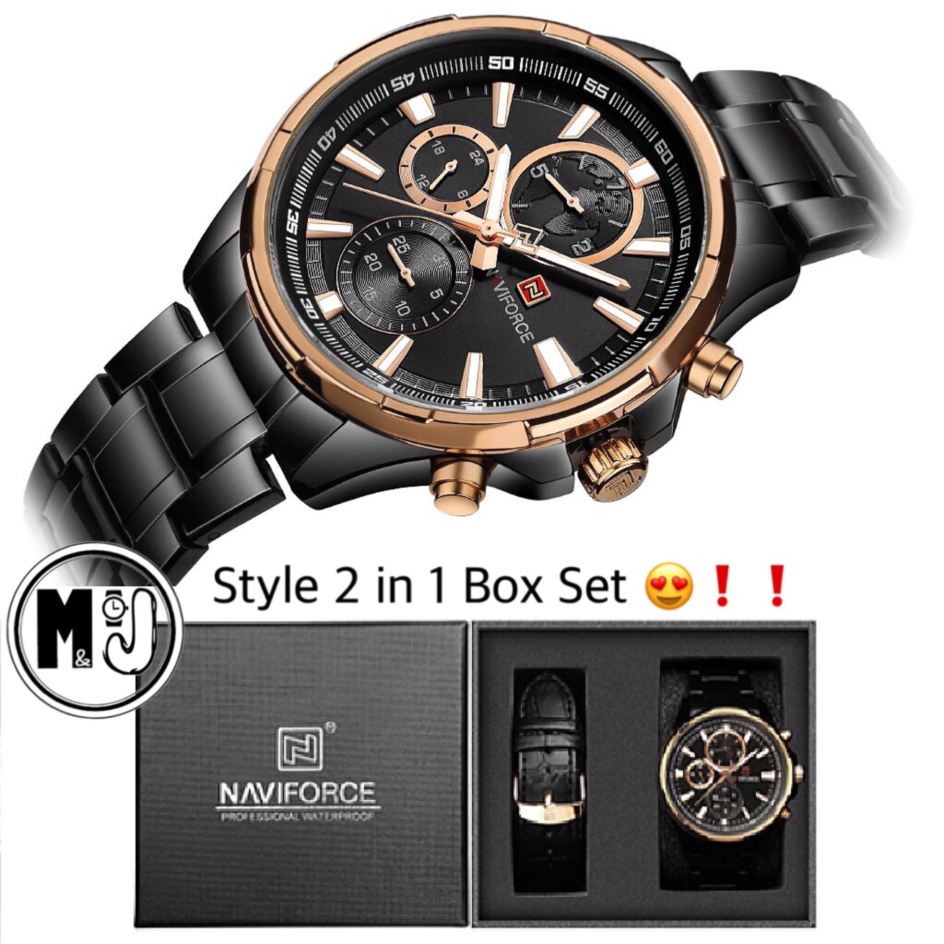 NAVIFORCE นาฬิกาแท้ รุ่น NF9089 Black Gold (100% New)