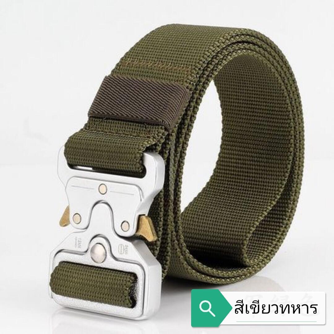 เข็มขัดยุทธวิธีหัววัสดุอลูมิเนียมอย่างดีมาก สีเงิน สายไนล่อนอย่างดี
