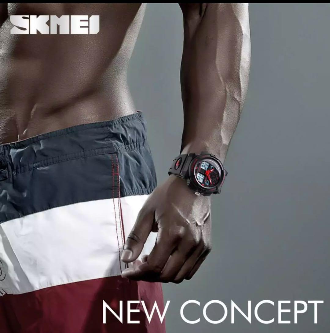 มีน้ำหอม skmei ผู้ชายนาฬิกาข้อมือเล่นกีฬานาฬิกาทหาร LED ดิจิตอลนาฬิกาจอคู่นาฬิกาข้อมือมัลติฟังก์ชั่น 50 เมตรกันน้ำนาฬิกานักเรียน 1270